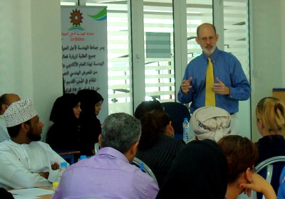 Joe McVeigh works with teachers at the Higher Colleges of Technology in Muscat, Oman